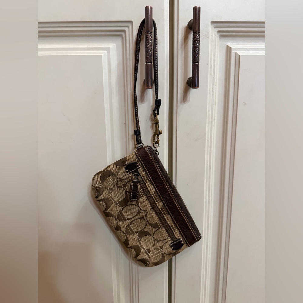 Brown Coach  Monogram Wristlet